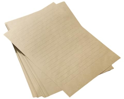 Carta per cancelleria in carta kraft per la scrittura, carta per cancelleria a righe, carta per lettere in stile vintage per stampante, carta per stampante a doppia faccia per inviti/decorativa, carta