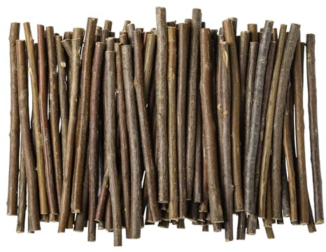 LAZACA 120pcs Wooden Sticks Crafts Twigs for Crafting Natural Wood Unfinished 0.1-0.2 inch 10cm Craft Branches Photo Props Home Decor DIY