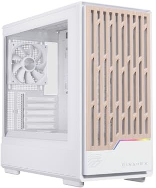 Einarex Pulse PM400 Caja de PC para Gaming, RGB, Soporte para 9 Ventiladores de 120mm, Refrigeración Líquida de 240mm (Core Blanca)