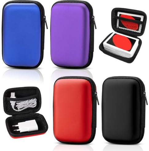 QIMMU 4 Pezzi Porta Carte da Gioco,Custodia Portatile,Custodia per Carte,Custodias per Cartes Impermeabile e Resistente All'umidità,Borsa Portaoggetti per Giochi di Cartes
