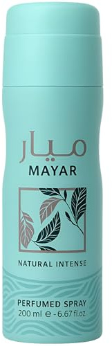Lattafa Mayar Natural Intense Deodorante Spray 200 ml Profumazione Fresca e Floreale da Donna Lunga Durata