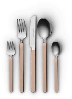 BergHOFF Home Cutlery Set – 20-piece Flatware for 4 – Silverware Set – Matte Rose Gold Finish – Dishwasher Safe -Rose Gold