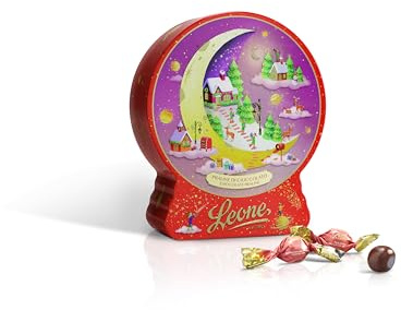 Leone dal 1857 - Latta Piatta Boule Gourmet - Cioccolatini Assortiti - Praline Senza Glutine - Confezione da 100g - Dolci Scrigni Incantati - Idee Regalo Natale