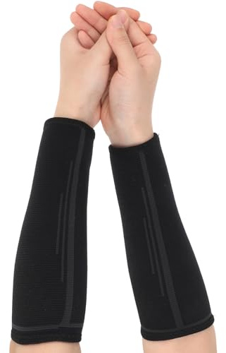 Ptwola 2 mangas de compresión para voleibol, golpear el antebrazo, béisbol, fútbol, baloncesto, deportes, entrenamiento, protector de brazo para jóvenes, niños y adultos, Negro, M(55-70kg)