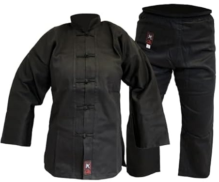 Budodrake Kung-Fu Anzug Kinder schwarz (130)