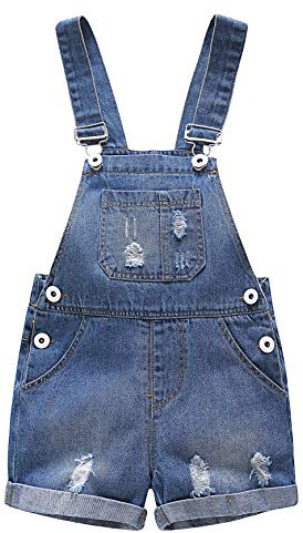 KIDSCOOL SPACE Mono de Jean para bebé niña, Mono Vaquero de Verano para niños pequeños