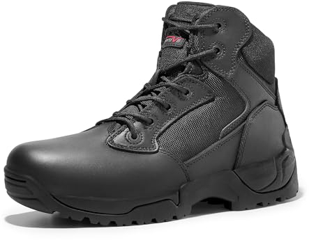 NORTIV 8 Herren Militärstiefel Einsatzstiefel mit Reißverschluss Taktische Boot Security Stiefel Kampfstiefel Springerstiefel Armee Outdoor Trekking Schuhe,Size 42,Schwarz,ALLOY