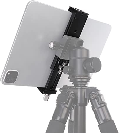 Hersmay Soporte de abrazadera para adaptador de trípode para iPad 3 4 Air 2 Pro Mini 2 3 Galaxy Tab 3 4 Pro, Tab S, Microsoft Surface, Google Nexus y la mayoría de tabletas, uso en trípode, monopodo,