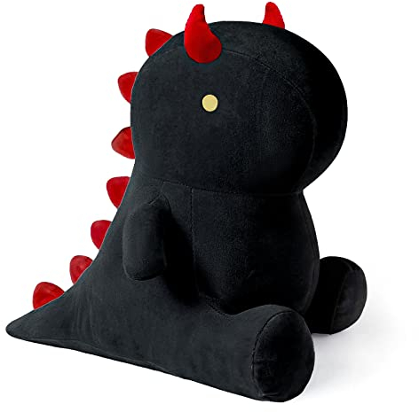 shownicer Plüschtier Dinosaurier Kuscheltier Stofftier Kawaii Dino Plüsch Kissen Spielzeug Plüschsaurier Wurfkissen Schmusetier Geschenk für Kinder Mädchen 12+ Jahre (Schwarz, 35cm)