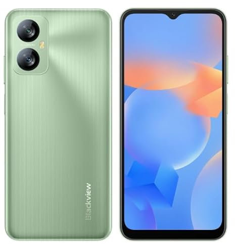 LKXGRRSFG Mobile Phone, Blackviw A52Pro 8GB+128GB/1TB(2024), 90Hz 6.52’’ HD+, 5180mAh, Android 13, Octa-core, 13MP+5MP, 4G Dual Sim Free, Fingerprint&Face Unlocked, Latest Phone - blue (green)