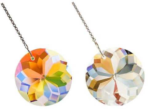 DOITOOL 4piezas Cadenas Colgantes De Cristal Para Ventiladores y Luces De Techo Esfera De Prisma Decoración Elegante Para Hogar y Jardín