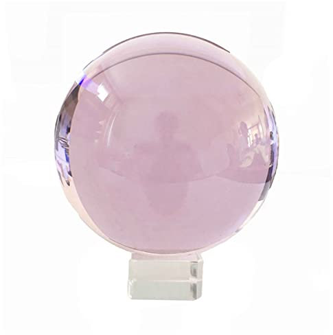 TYZK Acchiappasole da Giardino 30mm-100mm Sfera di Cristallo Quarzo Rosa Sfera Sfere Sfera Decorazione Artigianale Collane con Ciondolo Fatte a Mano(50mm)