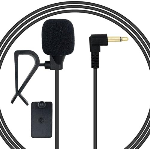 SPTSSWET Microphone de voiture mains libres de 3,5 mm compatible avec Sony Kenwood Boss Corehan Power JVC Jensen Alpine 3 m