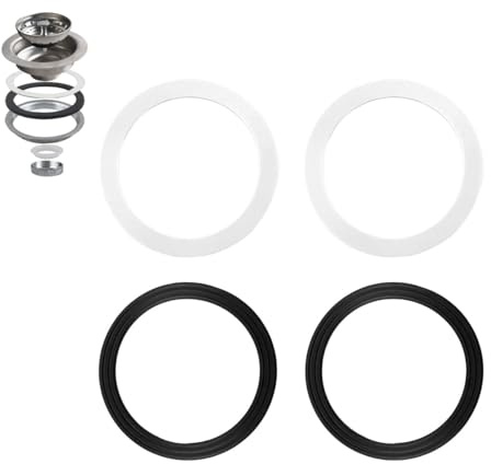 2 Set 110 mm O Ring Seal Washer, Sink Plug Rubber Seal, O Rings Assorted Seal Gasket, Black Rubber and White Sponge Seal Strainer for Tap Washer Basin Kitchen Sink Bathroom Strainers