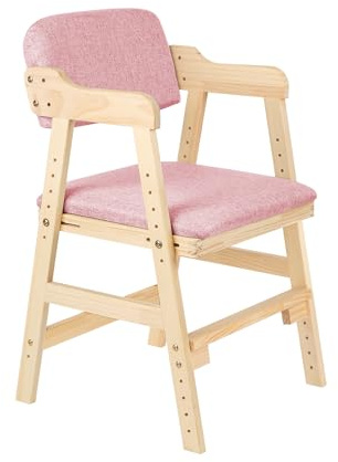Chaise Haute d'alimentation Bébé,Chaise Haute Bébé Evolutive en Bois Naturel,Hauteurs Réglable Stable Chaise Supporte 90KG pour Bébés Enfants et Adultes,Solide,Design Universel