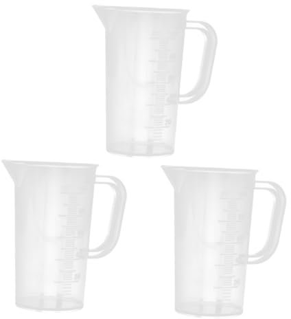 Amosfun 1 Jeu Echelle Jus Cruche Bouteille D'eau Froide Verre Gradué Bouteille Graduée Lavable Bouilloire Gobelet À Jus Avec Balance Récipient Doseur Transparent Plastique Blanche 3 Pièces