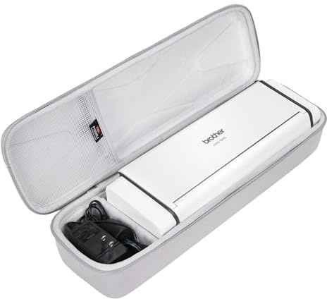 FBLFOBELI Hard Travel Carrying Case for Brother ADS-1250W / ADS-1700W / ADS-1800W / ADS-1200 / ADS-1300 Wireless Compact Desktop Scanner, Protective Storage Bag (Case Only) (Grey)
