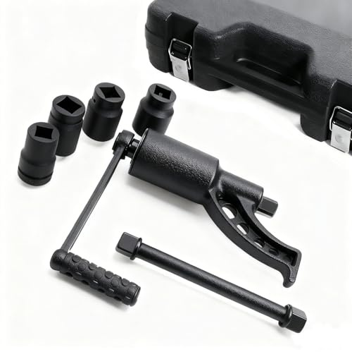 Vehicraft Heavy Duty Torque Multiplier Wrench - 1:64 Torque Wrench Set Labor Saving Lug Nuts Remover 1'' Drive 4800 NM with 7 PCS CR-V Sockets Set for Semi Truck & Rvs with Storage Case
