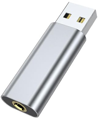 budiniao USB till 5 mm ljudadapter ljudkort mini-ljudkonverterare kompatibel med PC-bärbar dator headset och mikrofonuppspelning bärbart externt ljudkort högtalare PC-bärbar dator