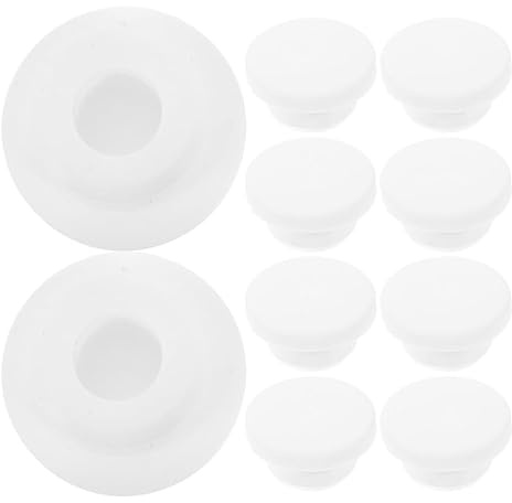 PRETYZOOM 30 Pezzi Tappo per Lavandino Bagno in Silicone Bianco, Copertura Rotonda Anti-trabocco Installazione Semplice per Lavabo e Piano Cucina