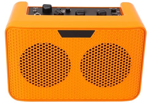 Domary Elgitarrförstärkare Gitarrförstärkare Bärbar Gitarrförstärkare 10W BT Högtalarfördröjningseffekt 3,5 Mm Hörlursuttag Volym Ton AUX MIC-ingång för övningsjam Små Föreställningar