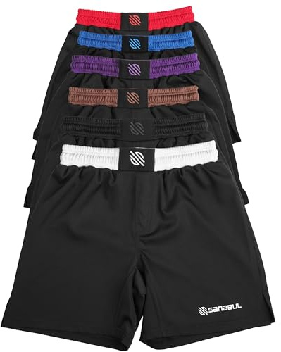 Sanabul Essential MMA Shorts for Men Boxing No Gi Jiu Jitsu Grappling BJJ Shorts, White 36 inch W