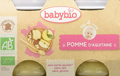 Babybio pomme & myrtille 4 mois et+ lot de 2x130g