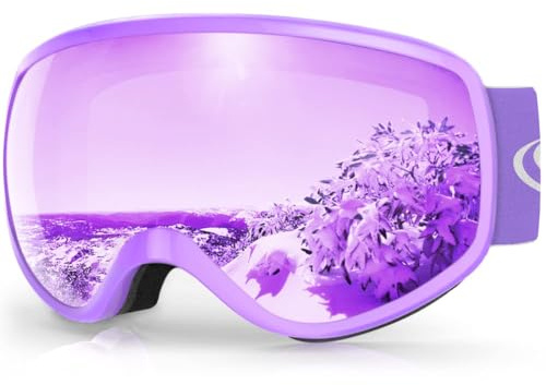 Findway Masque de Ski Enfant 3 à 12 Ans - Lunettes de Ski Enfant Masuqe Ski pour Garçon et Fille Anti-UV Antibuée Compatible avec Casque pour Ski Autres Sports