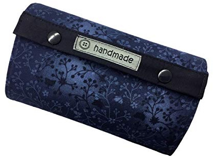 Geldbörse - Blumen & Ranken - blau/dunkelblau