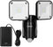 EDISHINE Battery Powered Motion Sensor Security Lights, 800LM LED Flood Light Outdoor, 6000K, IP44 Waterproof, Exterior Battery Box Operated, Dual Head Motion Light for Garage, Yard, Porch, Patio