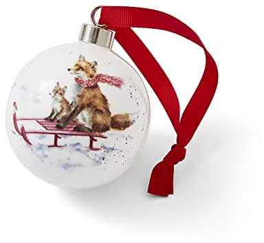 Royal Worcester Wrendale Designs The Sleigh Ride Keramikkugel Fuchs