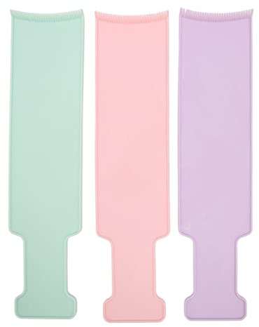 3 pettini per mèches, superficie liscia, denti curvi, adatti per la colorazione dei capelli in salone e per strumenti per mèches.