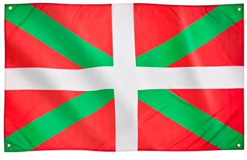 Runesol bandiera dei Paesi Baschi, 91 x 152 cm, 3 piedi x 1,5 m, basca, 4 occhielli, Bilbao, bandiere premium, interno, esterno