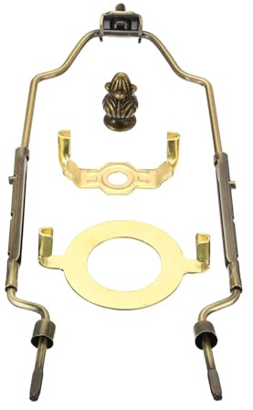 PATIKIL 8 9 10 11 Lampada Arpa Kit con Finestra, Regolabile Lampada Paralume Staffa Supporto con 3/8 IP E26 Luce Base per Tavolo Terra Lampada Illuminazione, Bronzo