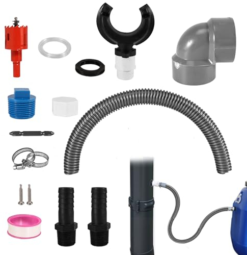 Begonia Regenwassersammler, Fallrohr Regensammler, Regenwassersammler für 70-110mm Fallrohr, Regendieb Regensammler Regentonnen Verbinder für Dächer bis 80 m², mit Montagezubehör (100CM)