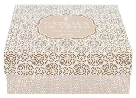 Lily cook - KP0002 Boîte À Gâteaux Élégante et Pratique - Conçu pour Pâtisseries - Anniversaires et Fêtes - Dimensions 25,5 x 9,8 Cm - Couleur Gris et Beige