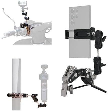 HEIPI C100 Super Clamp & MA137 Magic Arm & Phone Clip, Max Clamping 3.93