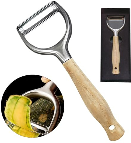 Laoxiongtou Vegetable Peelers For Kitchen,Stainless Steel Potato Peelers,Swivel Fruit Peeler Featuring Sharp And Durable Blades,Can Be Quickly Peeled,Ergonomic Solid Wood Anti Slip Handle