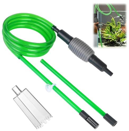 Sifonador Acuario Limpiafondos, Limpiador de Grava para Acuario con Sifón, Aspiradores de Fondo para Peceras, Bomba de Agua Manual para Cambiar el Agua, Lavado de Arena, Aquarium Gravel Cleaner, 1 Set