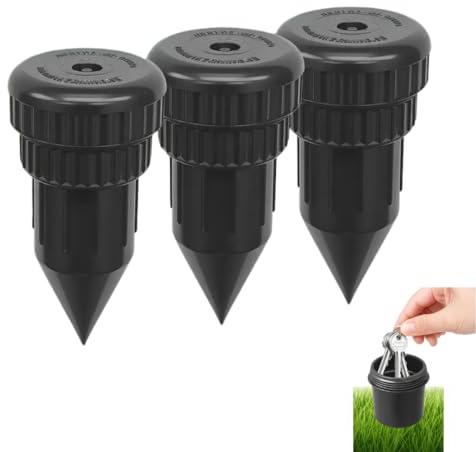 Pack 3 Caja fuerte pequeña, Escondedor llaves jardín césped, caja seguridad oculta con compartimento secreto, caja escondite ideal para llaves y objetos de valor, escondite dinero