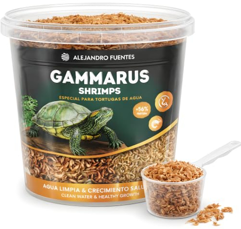 AF® Gamberetti per Tartarughe d'Acqua 300g, 3L Gammarus per Tartarughe d'Acqua +56% Proteine, Snack Naturale Riduce Odori, Mangime Tartarughe Acqua con Shrimps, Freschezza con Zip