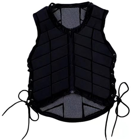 LIZHAYG Chaleco Ecuestre Chaleco Protector Corporal for Montar a Caballo for Mujeres Adultas, Grueso, 1,5 cm, for Hombres, Armadura equina, Accesorios de protección for Caballos.(Black,S)