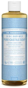 Dr. Bronner’s Savon Liquide Bébé Neutre 475ml | Sans Parfum | Nettoyant Doux Corps, Visage et Cheveux | Ingrédients Bio | Convient aux Peaux Sensibles et Bébés