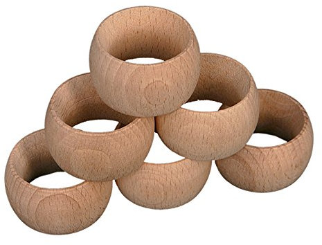 Portatovaglioli, legatovaglioli, per decoupage, set da 6 pezzi in legno