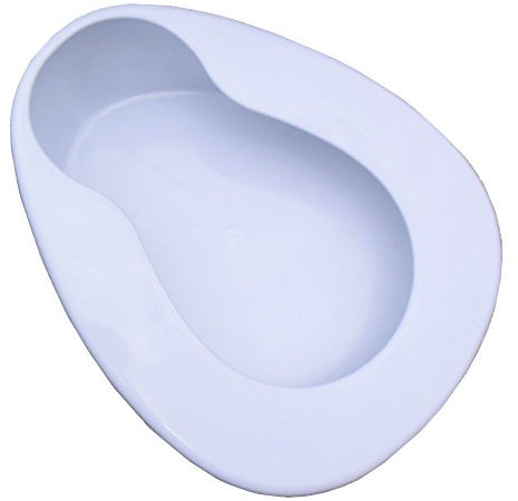 YUMSUM Firm Thick Stable PP Bedpan Heavy Duty Smooth Countoured for Bedbound Patient (White)