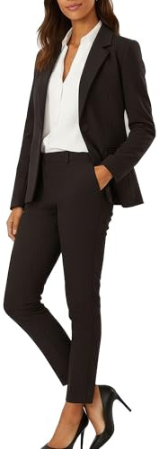 Marycrafts Women’s Two Piece Suits – Business Blazer Pant Suit Set for Work, Professional Outfit, Office Wear, Formal Business Attire 18 Black