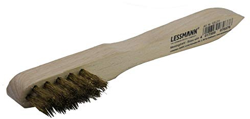 Lessmann Zündkerzenbürste, Messingdraht gewellt Drahtbürste Messingbürste 150 mm