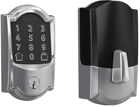 Schlage Encode Smart WiFi Deadbolt with Camelot Trim In Bright Chrome