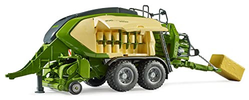 bruder 02033 - Krone Big Pack 1290HDP VC mit 2 Quaderballen - 1:16 Landwirtschaft, Ballenpresse, Bauernhof, Feldarbeit, Erntemaschine, Traktor Zubehör, Anhänger, Stroh, Heupresse, Ballenwickler