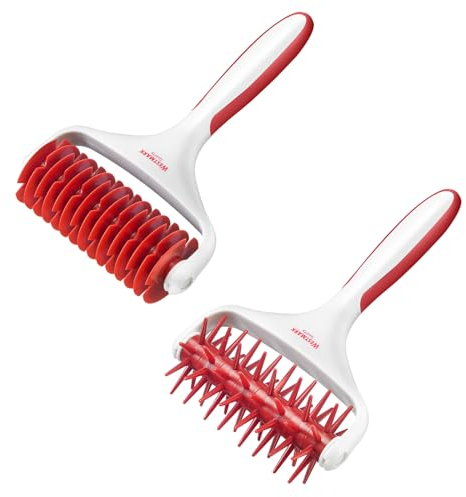 Westmark 1 Gitterroller, 19,5 cm + 1 Stipproller, 20 cm, Kunststoff, Weiß/Rot, 321822E6